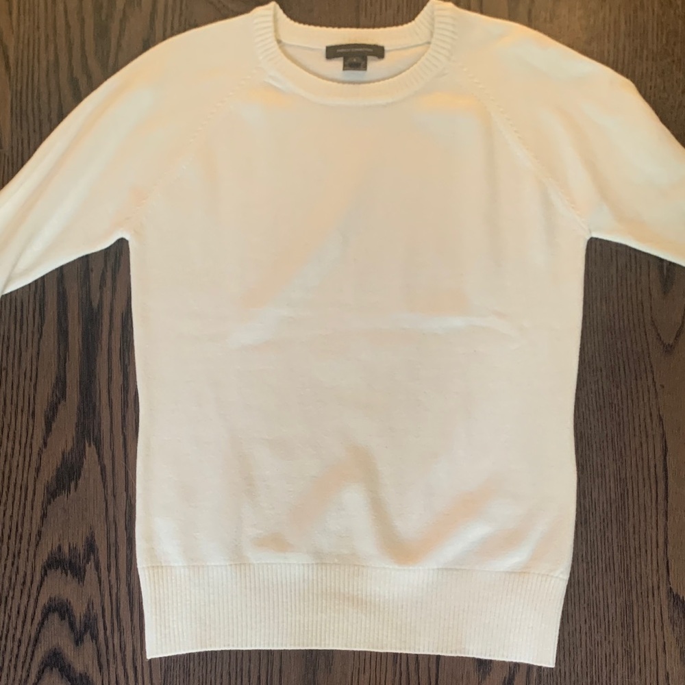 French Connection white knit stretch top